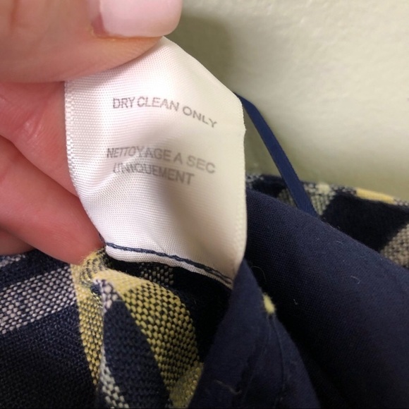 Joie Merci Plaid Linen Shorts Size 10 3 inch Blue Yellow - Picture 9 of 9